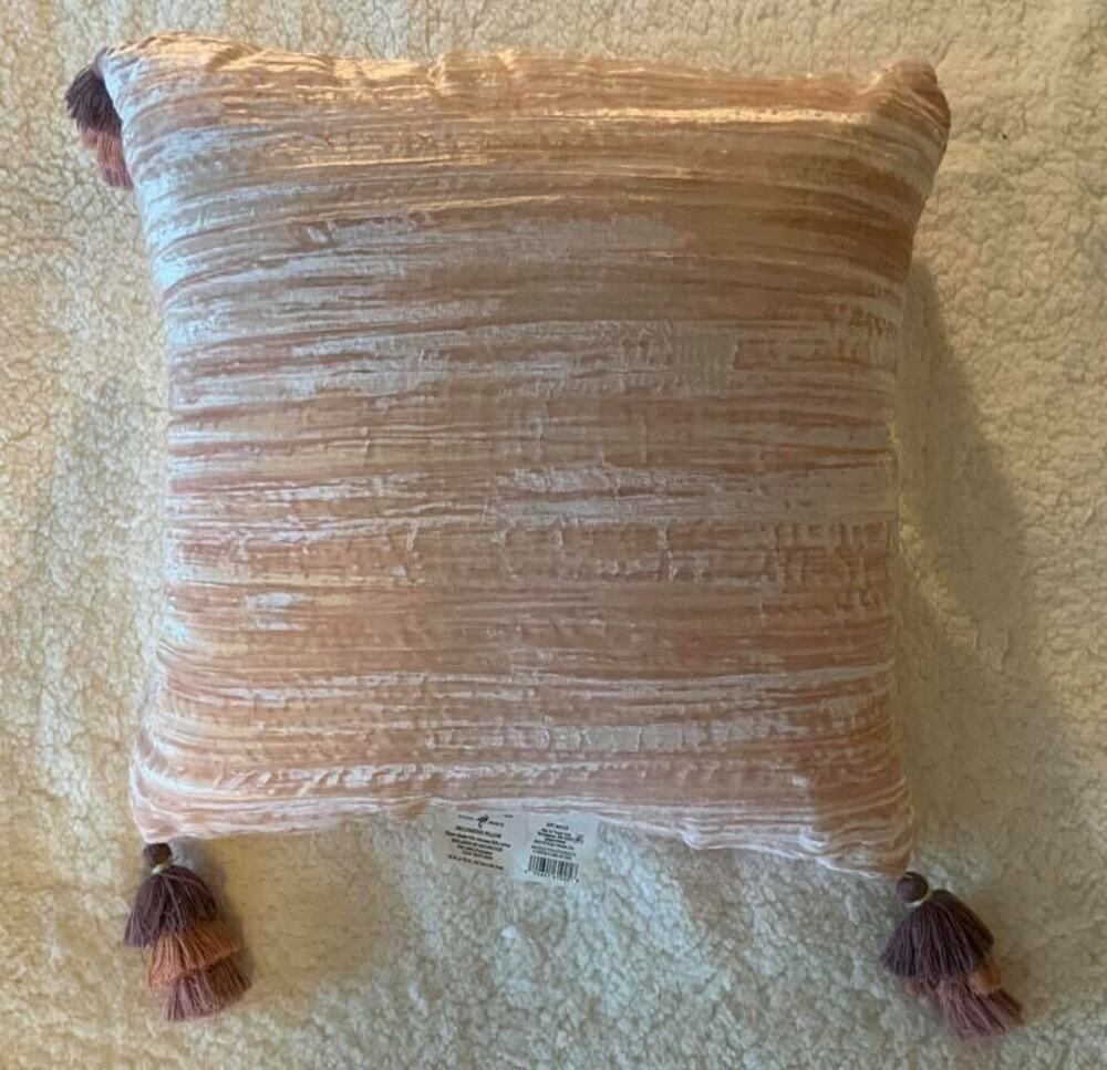 Opalhouse Crinkle Velvet Decorative Smoked Pink 18x18 Throw Pillow New With Tag